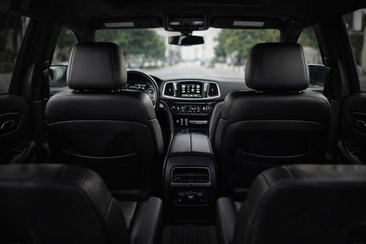 Luxury black SUV interior for airport transportation serving Bushwick Brooklyn